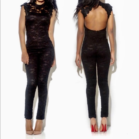 Lace & sequin jumpsuit - Picture 1 of 4